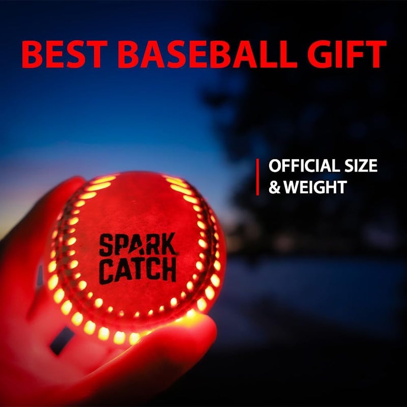 SPARK CATCH Light Up Baseball, Glow in The Dark Baseball, Sports Gear Accessories Gifts for Boys 8 9 10 11 12 13 14 15 Years Old, Kids Teens All Ages Gift Ideas - Image 3